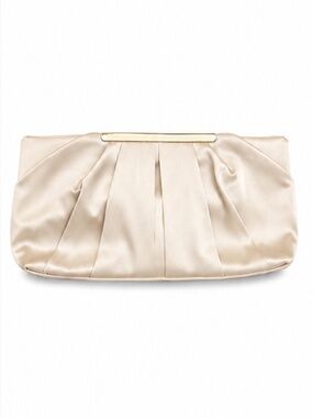 Charming Tailor Champagne Satin Pleated Clutch Evening Bag